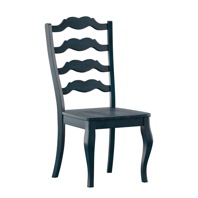Eleanor Ladder Back Dining Chair (Set of 2) by iNSPIRE Q Classic - Antique Dark Denim Blue