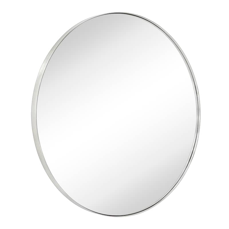 TEHOME Yolanta Round Metal Wall Mirror - 36" x 36" - Brushed Nickel