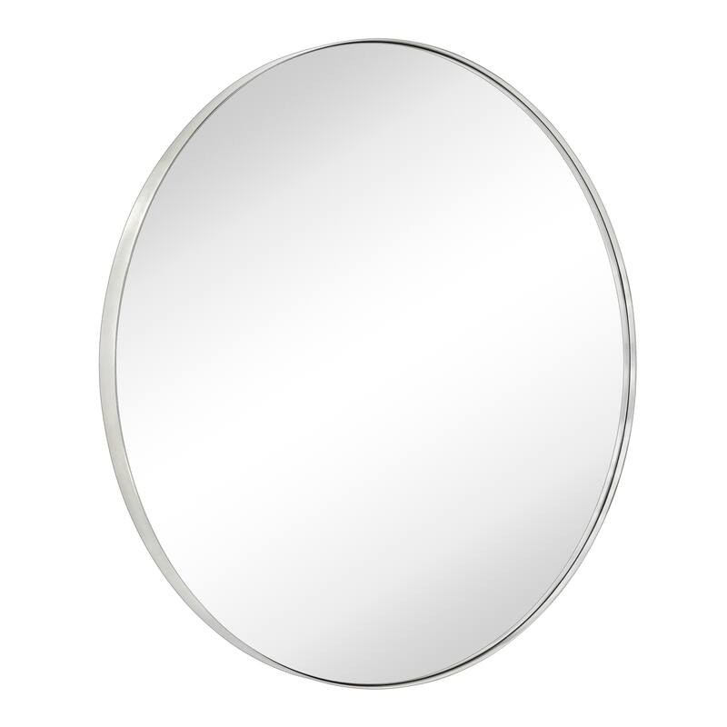 Yolanta Round Metal Wall Mirror - 36"x 36" - Brushed Nickel