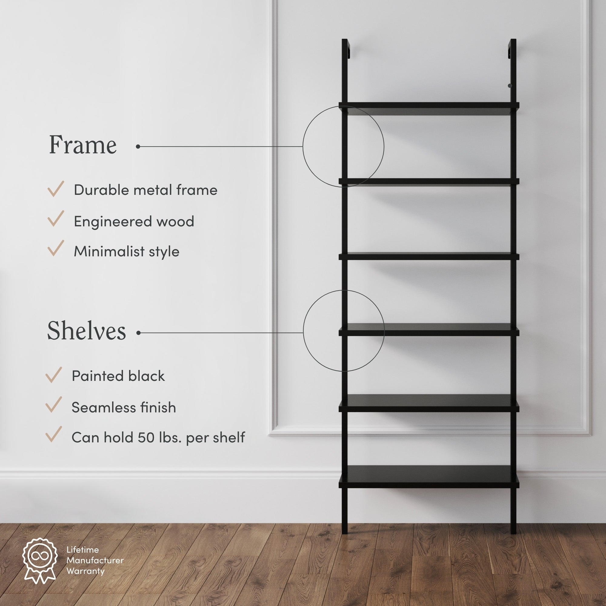 Nathan james hotsell 6 shelf bookshelf