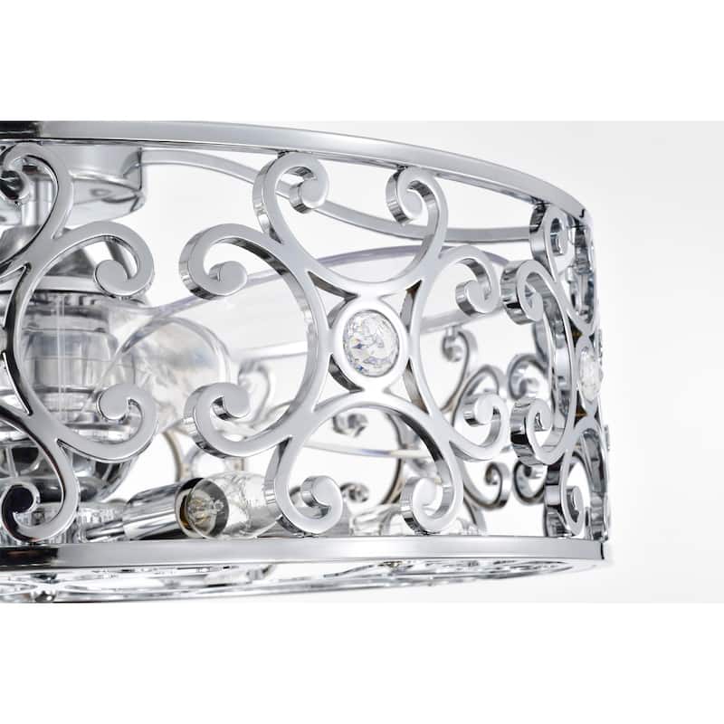 Zuzen 23 Inch Chrome Polish Crystal Fandelier with Remote