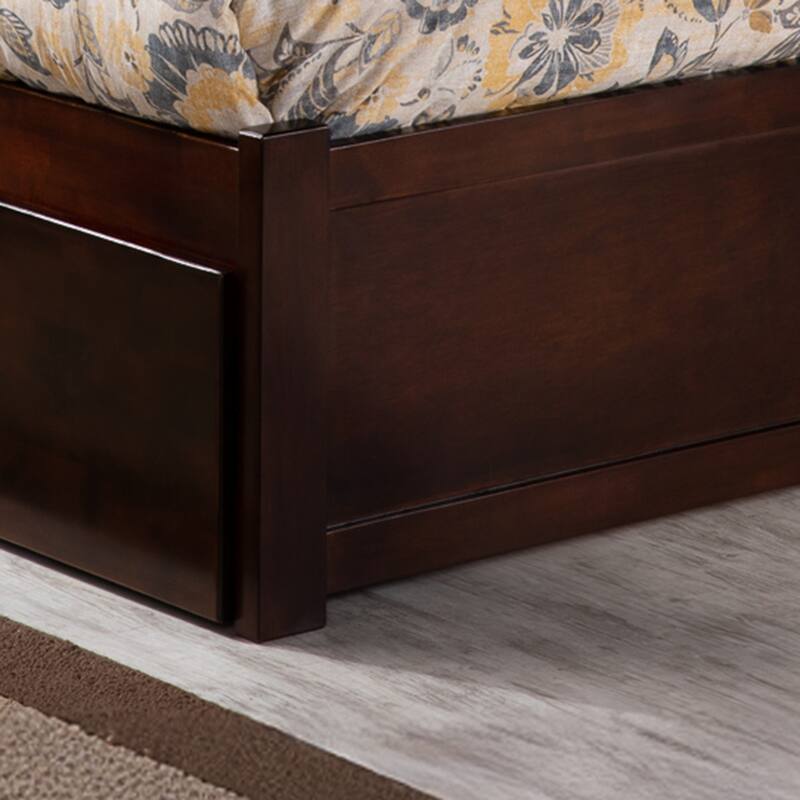 Mission Platform Bed with Footboard and Twin XL Trundle