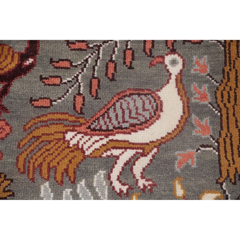 Animal Pictorial Ziegler Accent Rug Handmade Oriental Wool Carpet - 2'6"x 6'0"