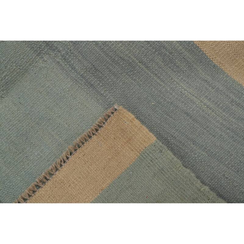 Hand Woven Oriental 100% Wool Carpet Southwestern Modern Beige & Ivories Kilim Area Rug - 8' 9'' X 5' 9''
