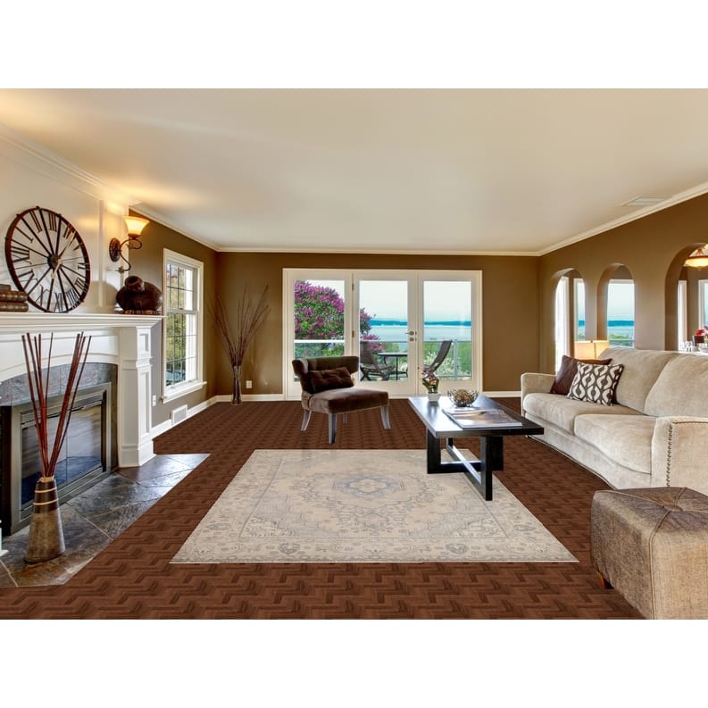 Hand Knotted Oriental 100% Wool Carpet Traditional Medallion Beige & Ivories Tabriz Area Rug - 8' 11'' X 6' 2''