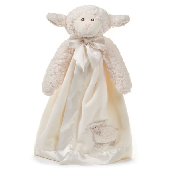 slide 2 of 6, Baby Lamby Snuggler, 15 Inch White Lamb Plush Stuffed Animal Security Blanket, Baptism Gifts for Boys and Girls