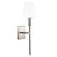 preview thumbnail 3 of 34, 1-Light Wall Sconce with White Fabric Shade