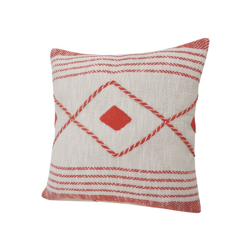 Sevita Coastal Edge Geometric Diamond Throw Pillow