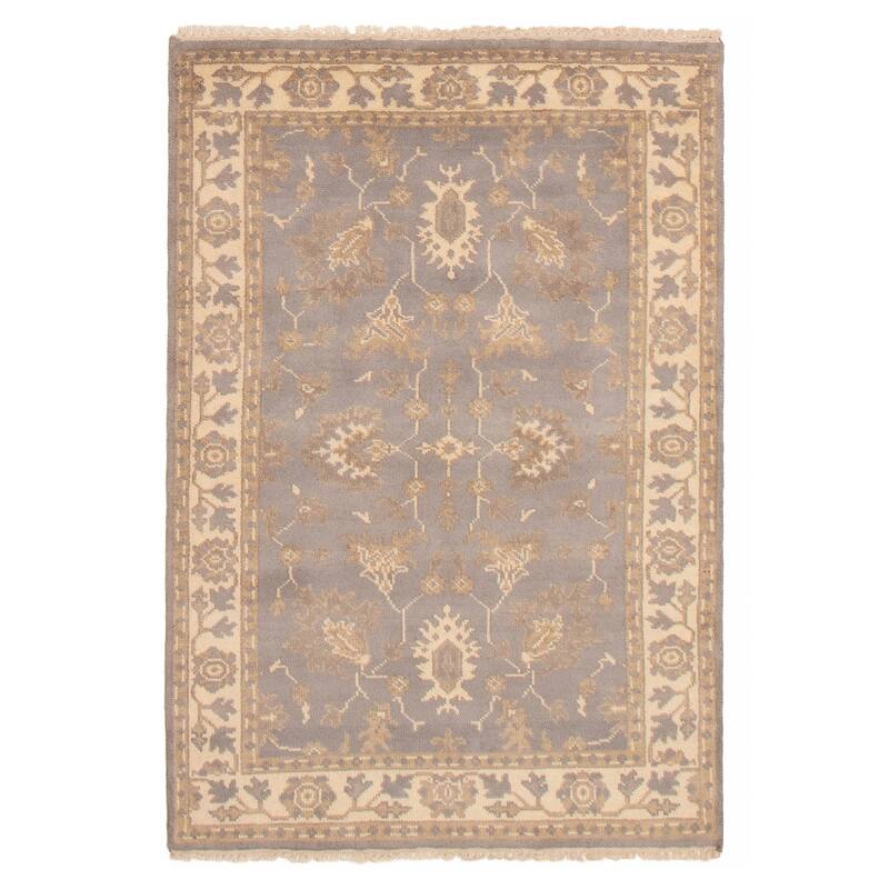 ECARPETGALLERY Hand-knotted Royal Oushak Grey Wool Rug - 4'0 x 5'11 - Grey - 4'0 x 5'11