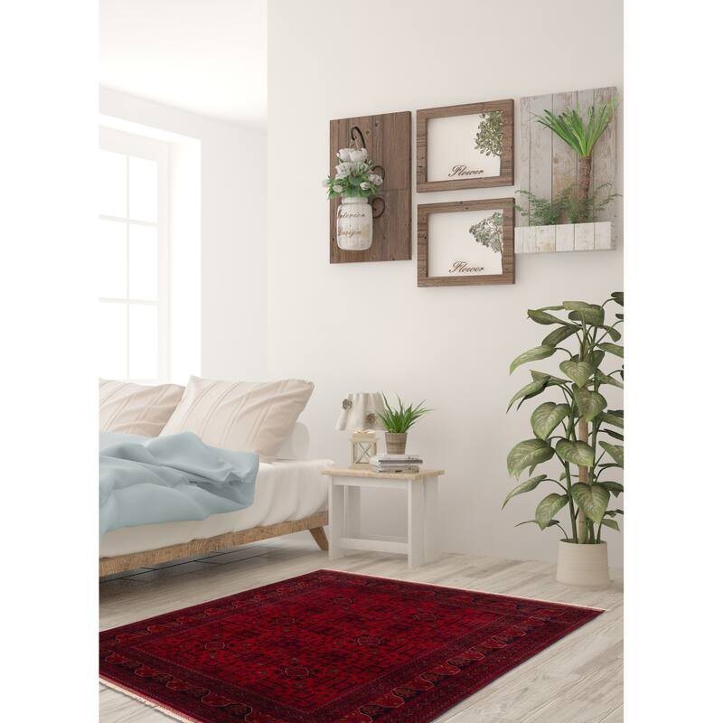 ECARPETGALLERY Hand-knotted Finest Khal Mohammadi Red Wool Rug - 5'0 x 6'8