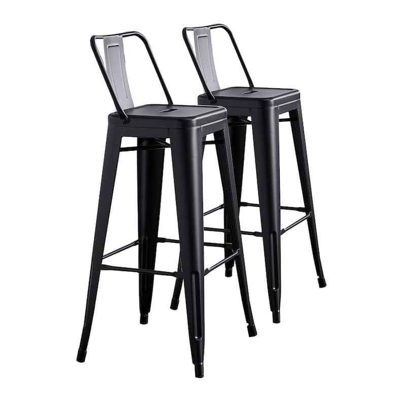 AC Pacific 24 Inch Metal Barstool Set of 2