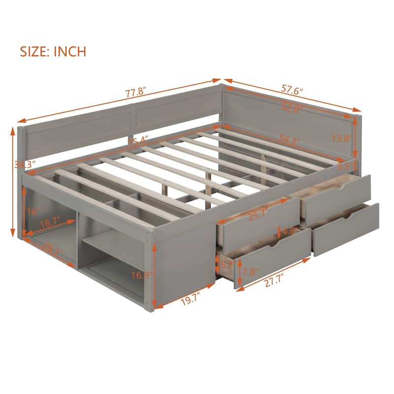 Merax Twin Size Daybed with Drawers and Shelves