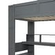 preview thumbnail 13 of 30, Dark Gray Frame Gaming Loft Bed Wood Bed wDesk, LED, Charging Station