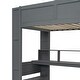 preview thumbnail 10 of 22, Gaming Loft Bed with Desk, LED & Charging Station, Mulfunctional Wood Loft Bed Frame with Storage Shelves & Drawer