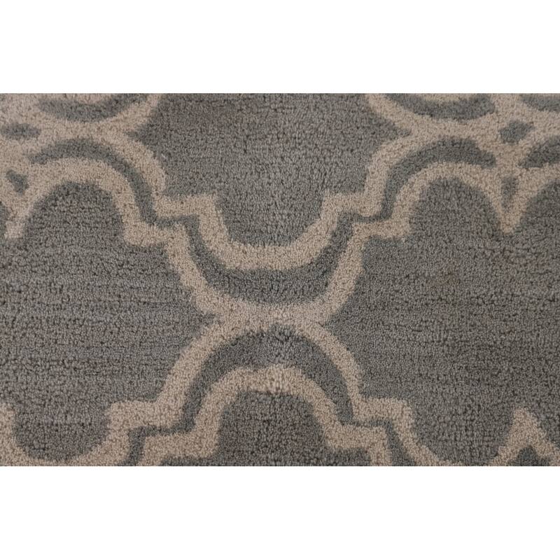 Trellis Indian Area Rug Hand-Tufted Wool Carpet - 5'0" x 8'0"