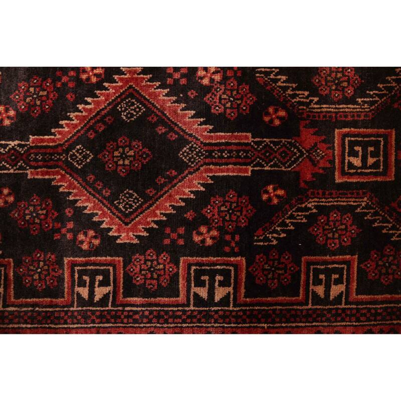 ECARPETGALLERY Hand-knotted Baluch Black, Red Wool Rug - 2'10 x 5'10