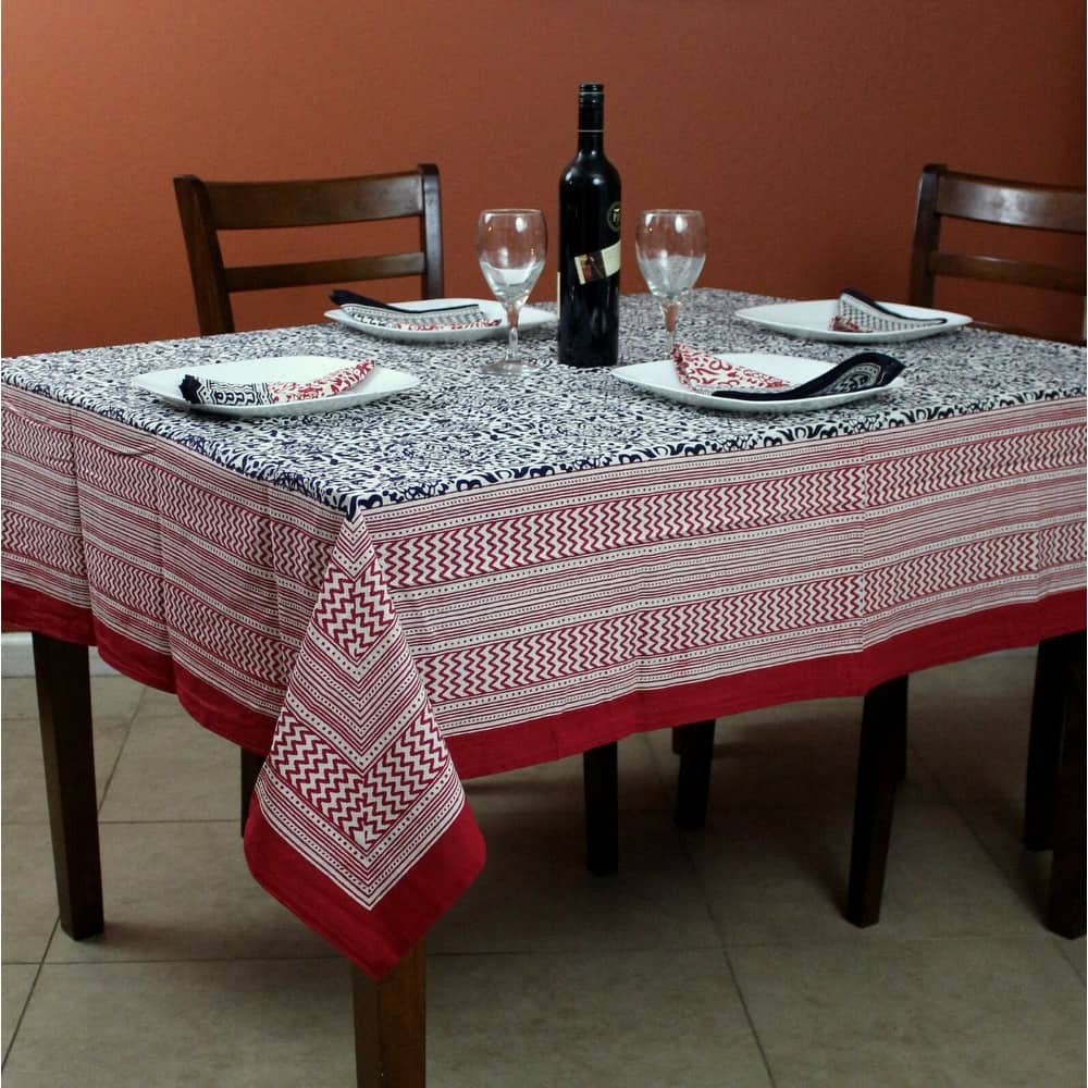 Chateau French Country Cotton Geometric Floral Tablecloth Collection