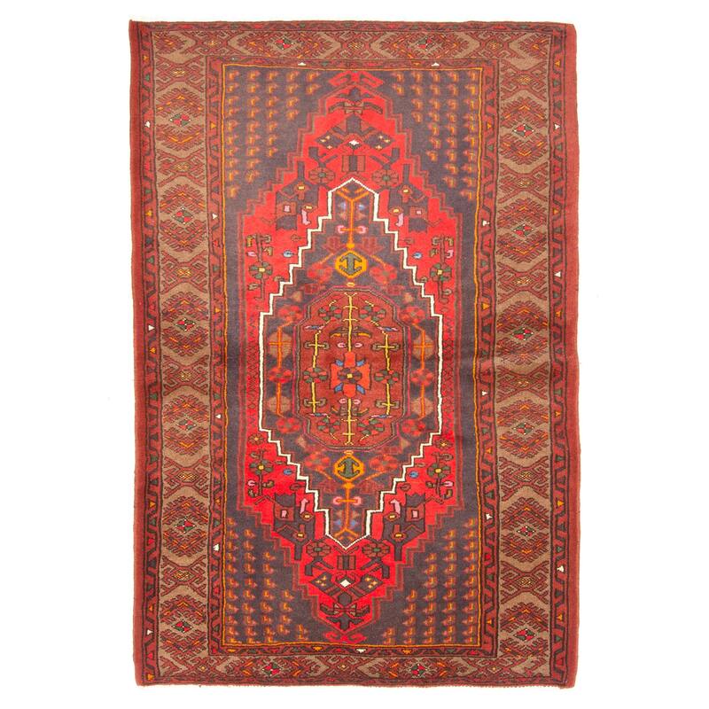 ECARPETGALLERY Hand-knotted Andelz Red Wool Rug - 4'3 x 6'8