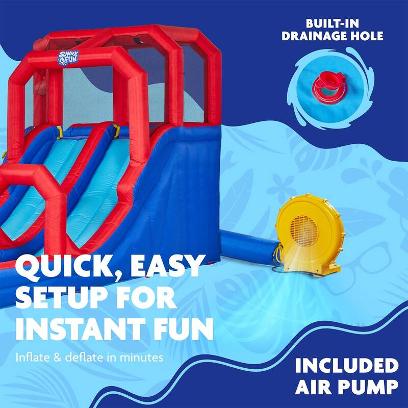 Sunny & Fun Mega Climb N' Go Inflatable Water Slide Park
