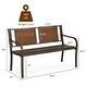 preview thumbnail 5 of 5, 50.5" Outdoor Steel Frame Rattan Porch Furniture Patio Garden Bench