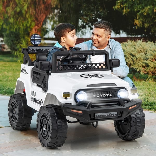 slide 2 of 35, 12V 7Ah Licensed Toyota FJ Cruiser Electric Car with Remote Control - 39” x 26” x 27.5” White