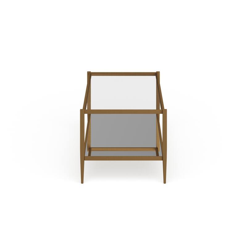 Hera 45'' Wide Rectangular Coffee Table with Mirror Shelf