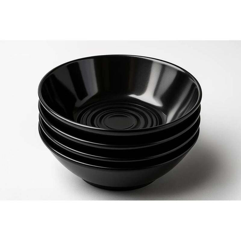 Barro NewWave Melamine Solid Black 12-Piece Dinnerware Set