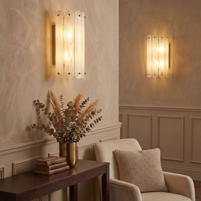 2-Light Modern Brass Gold Wall Sconce（set of 1)