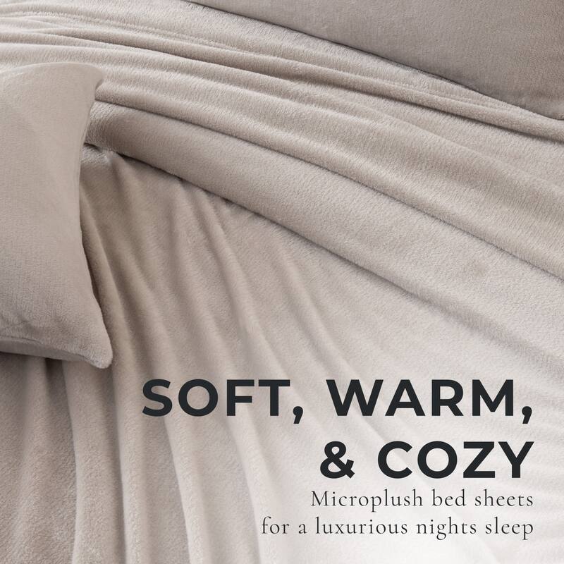Great Bay Home Extra Soft Cozy Velvet Plush Solid Bed Sheet Set