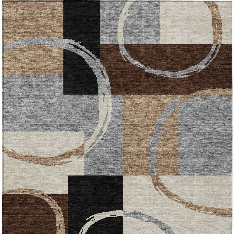 HomeRoots Geometric Modern Rectangle Outdoor Rug