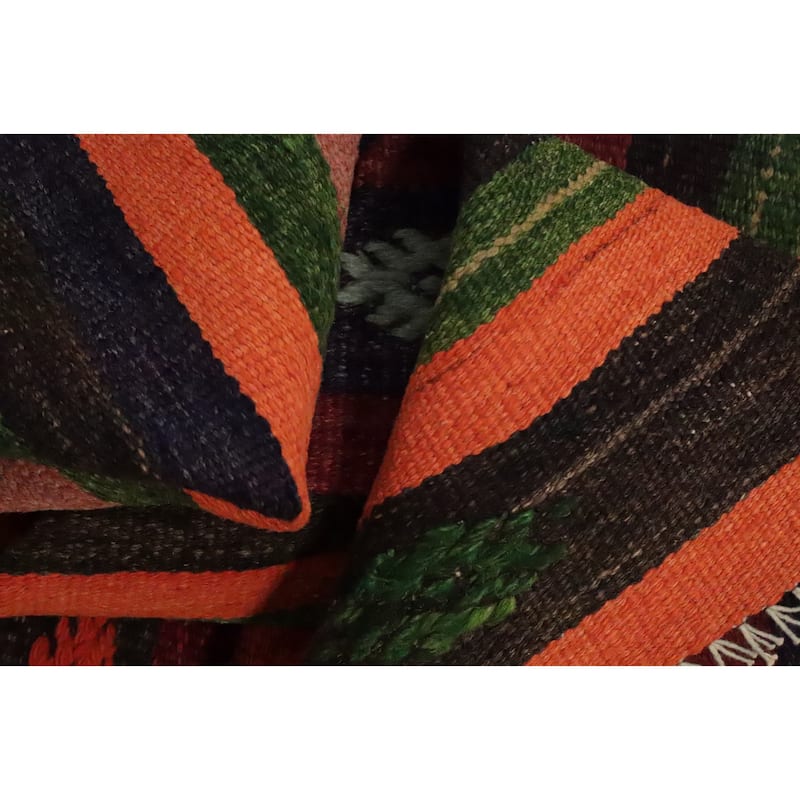 Hand Woven Oriental 100% Wool Carpet Southwestern Tribal Multi-Colored Kilim Area Rug - 10' 0'' X 6' 1''
