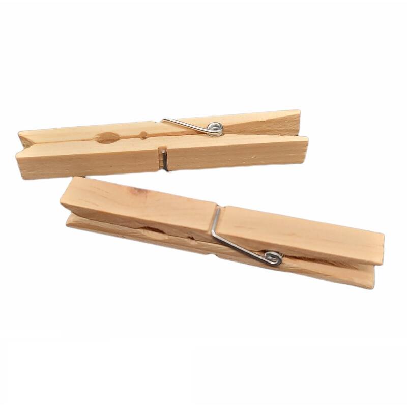 Handy Housewares 18-Piece Large 3.75" Long Wooden Clothespins, Great Wood Spring Clips for Everyday Clothes Hanging,...