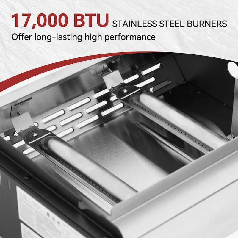 Royal Gourmet Portable 2-Burner Portable Grill Griddle,Black & Silver