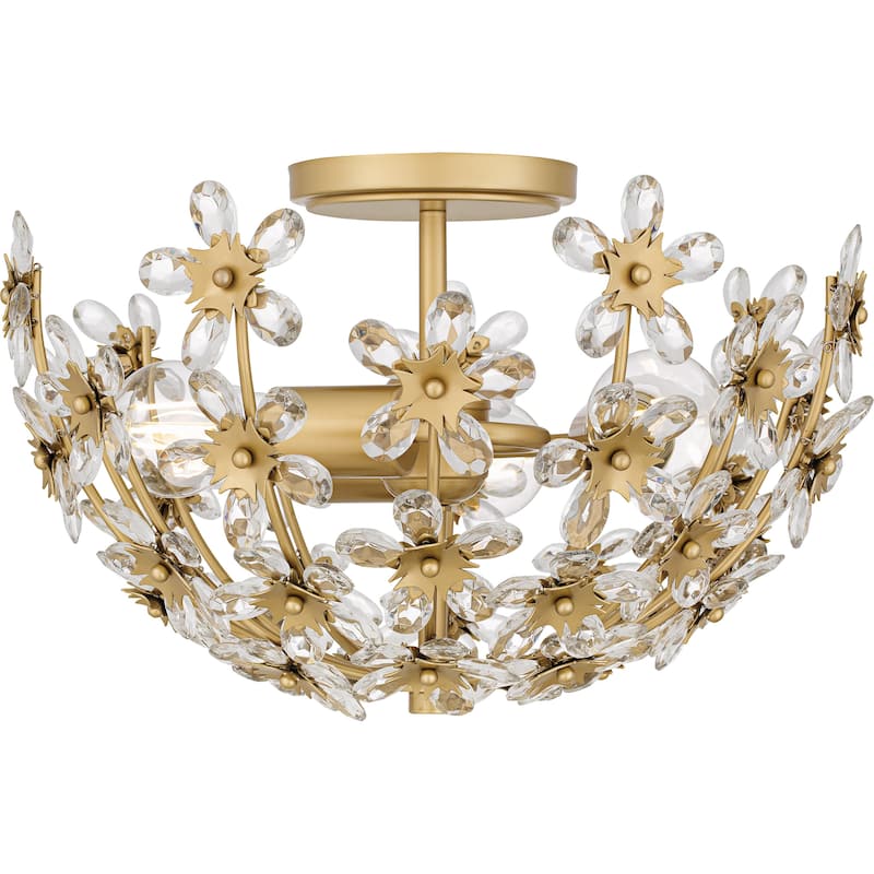Rosemary 3-Light Soft Gold Semi-Flush Mount