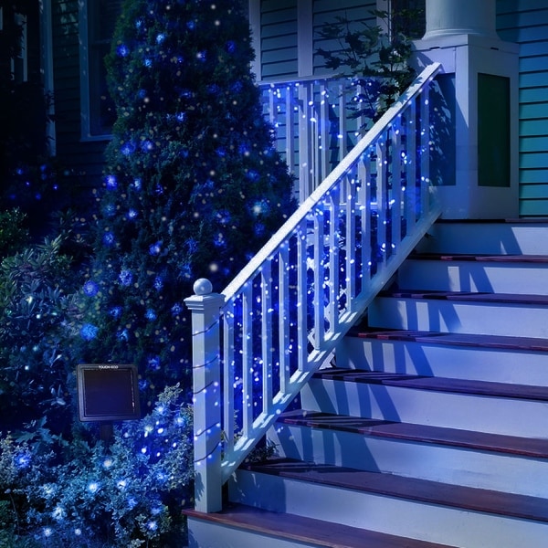 blue solar led string lights