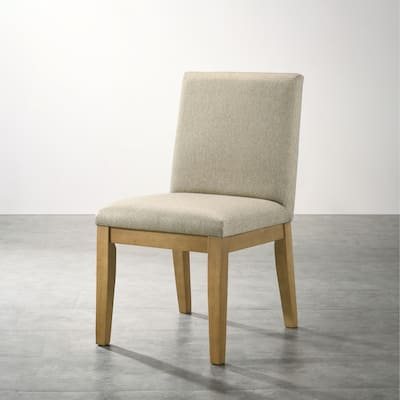 Fabric Dining Chair Set of 2 Side Chair Lounge Chair w/ Wood Leg