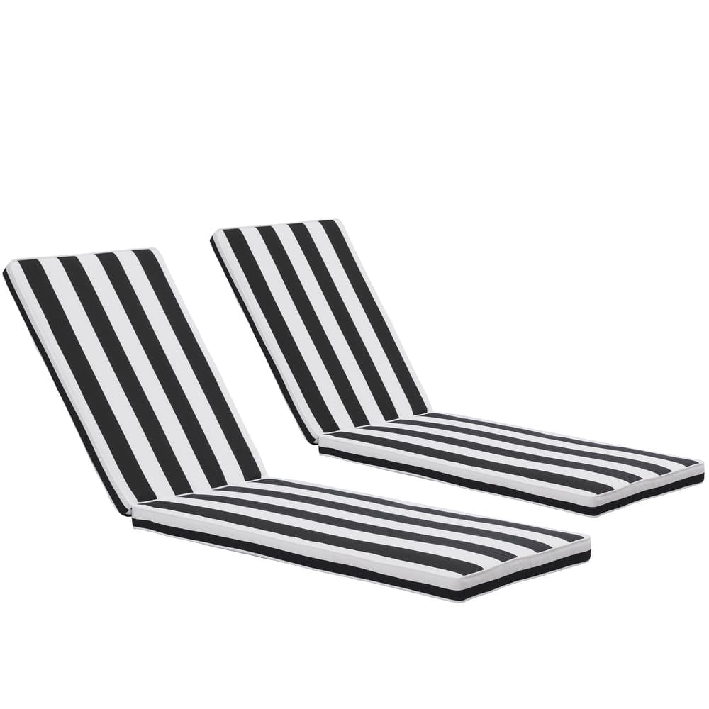 GDFStudio Bula Outdoor Chaise Lounge Cushion with Removable Cover (Set of 2)-ONLY CUSHION - 74.41" x 22.05"