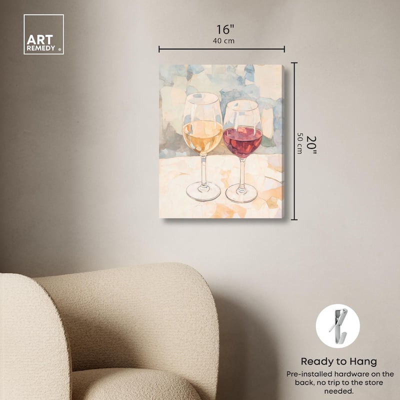 Wine Duo Canvas by Art Remedy, Gallery Wrapped