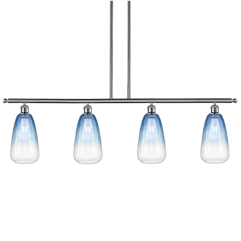 Innovations Lighting 516-4I-14-48 Brookhaven Almond Linear Brookhaven - Brushed Satin Nickel / Sapphire Blue