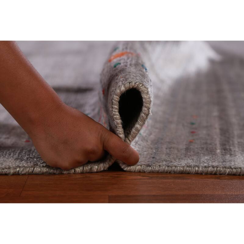 Hand Knotted Oriental 100% Wool Carpet Tribal Tribal Greys & Charcoal Gabbeh Area Rug - 11' 4'' X 8' 10''