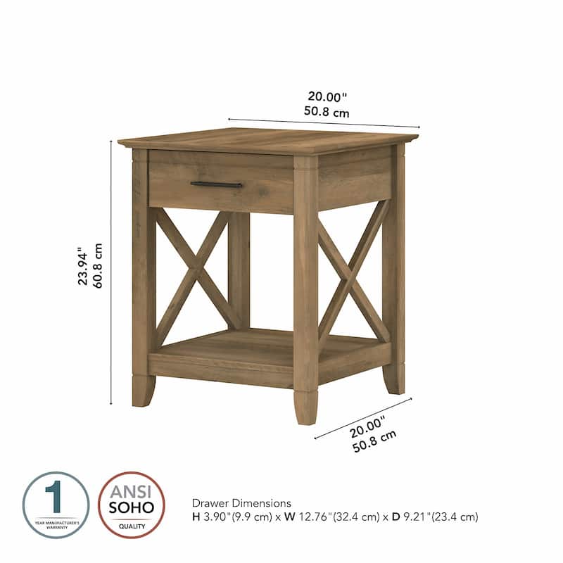 Key West Coastal Box Drawer Nightstand by Bush Furniture