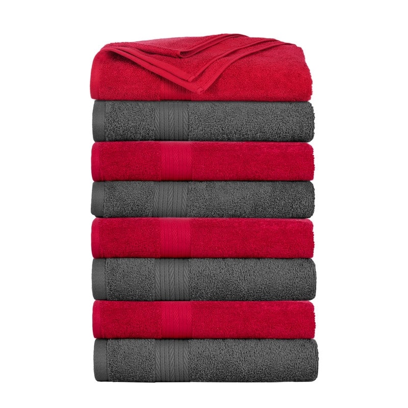 Cotton 600 GSM Highly Absorbent Bath Towels 30x54 Inch by Ample Decor - Pack of 8