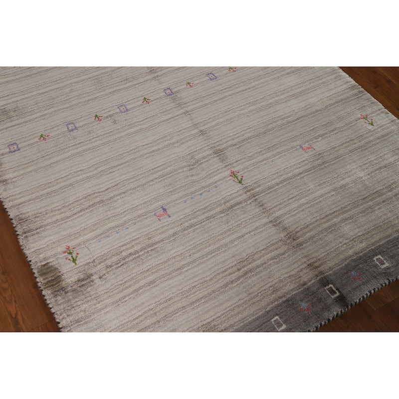 Hand Knotted Oriental 100% Wool Carpet Tribal Tribal Multi-Colored Gabbeh Area Rug - 5' 11'' X 4' 1''