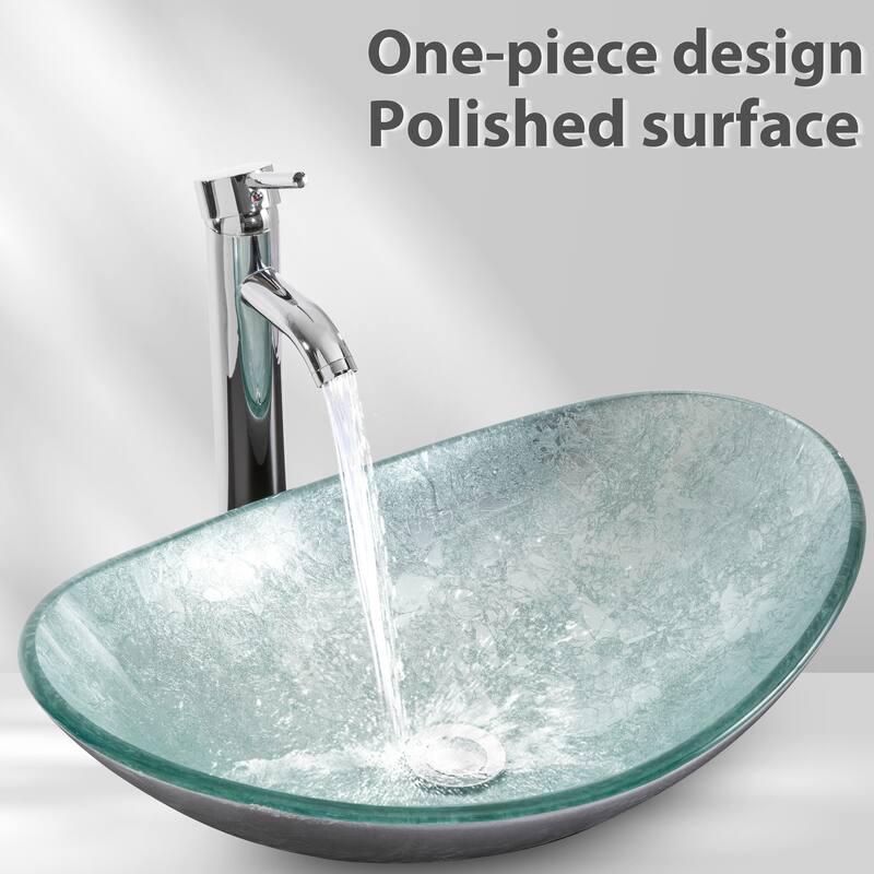 48" Bathroom Vanity Set Vessel Sink Mirror Faucet W/ Small Cabinet Combo