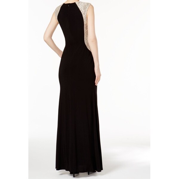 xscape black and gold dress