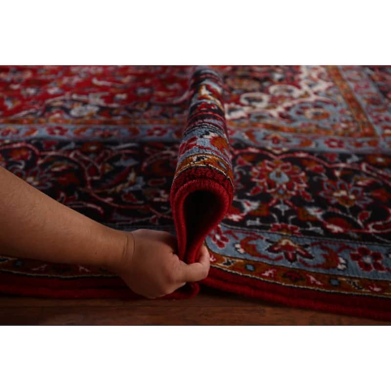 Traditional Red Kashan Turkish Rug Machine Made Bedroom Carpet - 10'0" x 13'0"