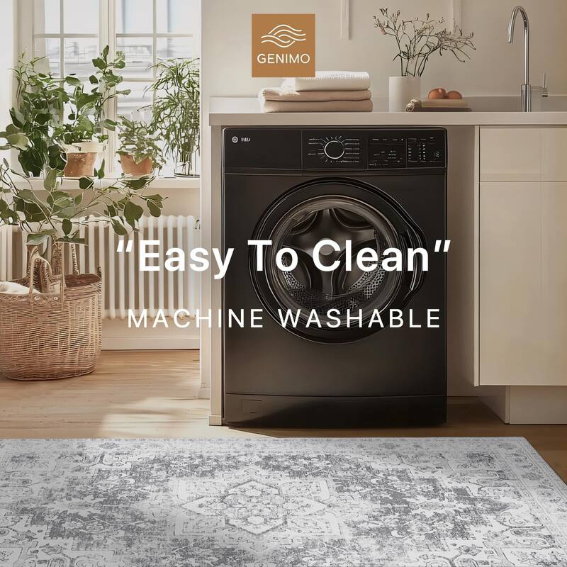 Mcow Serenity Collection Machine Washable Non-Slip Area Rug