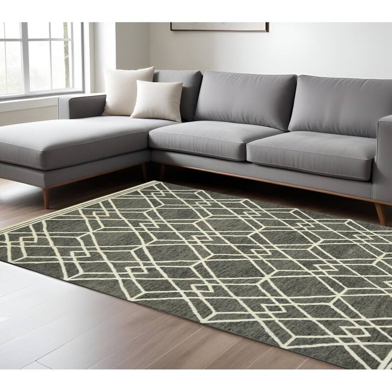 HomeRoots Geometric Lodge Rectangle Area Rug - 156.00 in. x 108.00 in.  x 0.35 in.