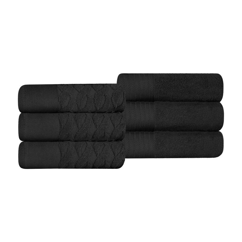 Turkish Cotton Herringbone and Solid Hand Towel Set by Superior