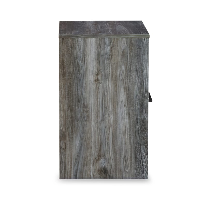 Bays Nightstand, 1 Drawer USB Port, Modern Rustic Laminate Smoky Gray